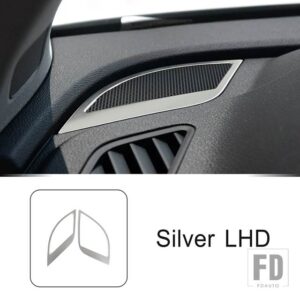 アウディ ダッシュボードサイドスピーカーパネルフレーム装飾ステッカーステンレストリム Q5 2018-2022 LHD インテリアアクセサリー - Silver