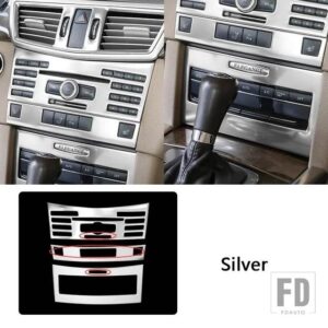メルセデスベンツ コンソールエアコン CD コントロールボタンパネルフレーム装飾 Eクラス W212 2009-2011 カーボン色 - Silver