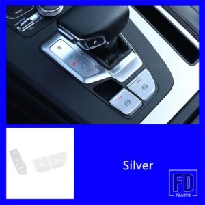 アウディ センターコンソールギアシフト電子ハンドブレーキボタンスパンコールトリム Q5 2018-2020 LHD インテリアアクセサリー - Silver 3