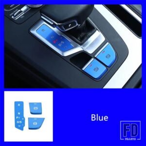 アウディ センターコンソールギアシフト電子ハンドブレーキボタンスパンコールトリム Q5 2018-2020 LHD インテリアアクセサリー - Blue 3
