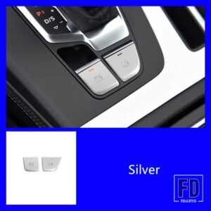 アウディ センターコンソールギアシフト電子ハンドブレーキボタンスパンコールトリム Q5 2018-2020 LHD インテリアアクセサリー - Silver 2