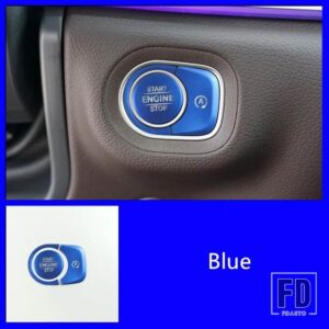 メルセデスベンツ カーアクセサリーセンターコンソールスタートボタンスパンコール装飾 GLE W167 GLS G クラス 2019-2020 - Blue