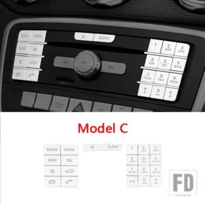 メルセデスベンツ 中央制御マルチメディアボタン装飾 CD パネルフレームステッカー GLA X156 CLA C117 AB クラス W176 W246 - Model C