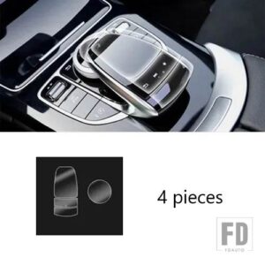 メルセデスベンツ 自動車用 C E G V GLCクラス W205 W213 X253 W463 G463 G500 センターコンソールマルチメディアマウスボタン TPU プロテクタ - 4 Pieces