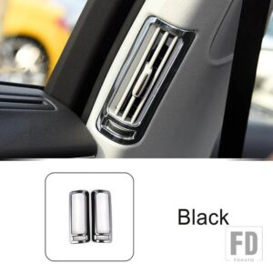 アウディ ドア B ピラーエアコンアウトレットベントフレーム装飾ステッカーアクセサリー A6 C7 Q7 2009-2018 カーボン色 - Black