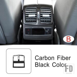メルセデスベンツ カーボンパターンリアアームレストエアアウトレットベントフレームカバーパネル Eクラス W212 2009-2011 トリムカーアクセサ - B Carbon Black