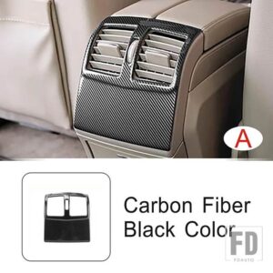 メルセデスベンツ カーボンパターンリアアームレストエアアウトレットベントフレームカバーパネル Eクラス W212 2009-2011 トリムカーアクセサ - A Carbon Black