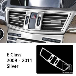 メルセデスベンツ カーコンソールエアアウトレット装飾スパンコールカバートリム Eクラス W212 2009-2011 オートスタイリングインテリアアクセ - Silver
