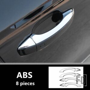 アウディ クローム外装ドアハンドル装飾カバースパンコールステンレスドアノブステッカートリム A6 C6 C7 A7 2012-18 S6 S7 - ABS