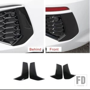 アウディ A3 8Y 2021-2022 外装フロントフォグランプフレーム装飾リアテールランプカバーステッカートリムカーボンテクスチャカーアクセサリー - 4 pieces Black