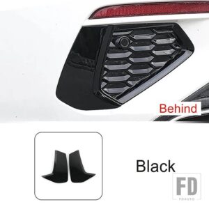 アウディ A3 8Y 2021-2022 外装フロントフォグランプフレーム装飾リアテールランプカバーステッカートリムカーボンテクスチャカーアクセサリー - Black Rear