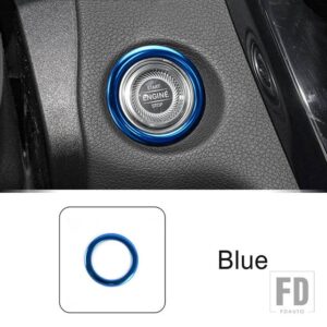メルセデスベンツ コンソールキースタートストップエンジンボタンサークルフレーム装飾トリム C Eクラス W205 W213 GLC X253 2019-2021 - Blue