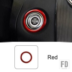 メルセデスベンツ コンソールキースタートストップエンジンボタンサークルフレーム装飾トリム C Eクラス W205 W213 GLC X253 2019-2021 - Red