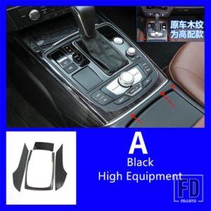 スタイリングセンターコンソールギアシフトフレーム装飾ステッカートリム AUID A6 C7 2012-2018 カーボンカラーアクセサリー - High Black