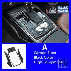 スタイリングセンターコンソールギアシフトフレーム装飾ステッカートリム AUID A6 C7 2012-2018 カーボンカラーアクセサリー - High Carbon