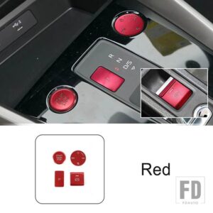 アウディ A3 8Y 2021-2022 センターコンソール電子ハンドブレーキスイッチトリムエンジンスタートボタンスパンコール装飾アクセサリー - Red