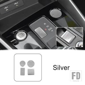 アウディ A3 8Y 2021-2022 センターコンソール電子ハンドブレーキスイッチトリムエンジンスタートボタンスパンコール装飾アクセサリー - Silver