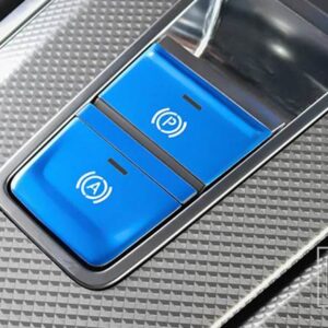 アウディ コンソールギア電子ハンドブレーキ P ボタン装飾フレームカバートリムステッカー A6 C8 インテリアアクセサリー - Blue