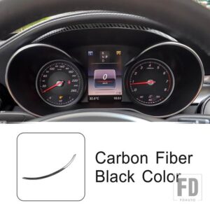 メルセデスベンツ ダッシュボードフレームトリム装飾ストリップカーボンテクスチャ Cクラス W205 GLC X253 2015-2020 インテリアアクセサリー - Carbon Fiber Black