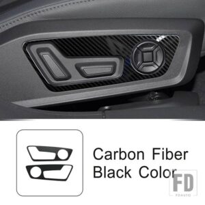 アウディ カーシート調整装飾パネルステッカー A6 C8 2019-2022 ステンレスインテリアカーボンパターンアクセサリートリム - Carbon Fiber Color