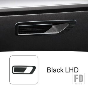 アウディ ステンレスカーアクセサリーセンターコンソールグローブボックスフレーム装飾ステッカートリム A3 2021 2022 LHD インテリアデカール - Black