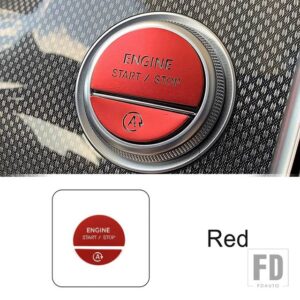 メルセデスベンツ コンソールエンジンスタートストップボタンカバー装飾トリム Cクラス W206 2022 2023 インテリアアクセサリーデカール - Red