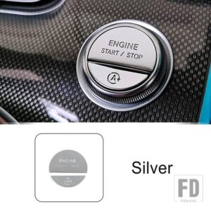 メルセデスベンツ コンソールエンジンスタートストップボタンカバー装飾トリム Cクラス W206 2022 2023 インテリアアクセサリーデカール - Silver