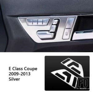 メルセデスベンツ シート調整装飾パネルステッカー Eクラスクーペ W207 C207 2009-2013 インテリアアクセサリー - Silver
