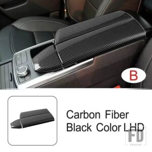 メルセデスベンツ コンソールアームレストボックスパネルカバー装飾トリムカーボン色 ML GL GLE GLS 2015-2016 インテリアアクセサリー - Model B