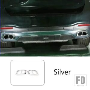 メルセデスベンツ マフラーテール喉マフラーフレームトリム GLE W167 GLS GLC 2020 ステンレス外装アクセサリー - Silver