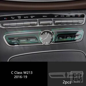メルセデスベンツ コンソール空調 CD スクリーンフィルムトリム C Eクラス W205 W213 GLC X253 インテリアカーアクセサリー - 2 PCS