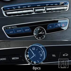 メルセデスベンツ コンソール空調 CD スクリーンフィルムトリム C Eクラス W205 W213 GLC X253 インテリアカーアクセサリー - 8 pcs