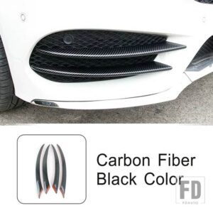メルセデスベンツ フロントフォグランプ吸気グリルスラットトリムストリップ Cクラス W205 2015-18 カーボンパターン外装アクセサリー - Carbon Fiber Black