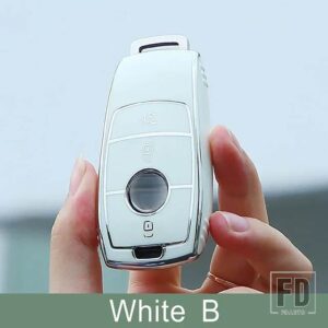 メルセデスベンツ キーケース TPU シェル A B C Eクラス GLK GLA GLC GLR W204 W212 W176 W202 W463 インテリアアクセサリー - B White