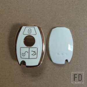 メルセデスベンツ キーケース TPU シェル A B C Eクラス GLK GLA GLC GLR W204 W212 W176 W202 W463 インテリアアクセサリー - A gold White