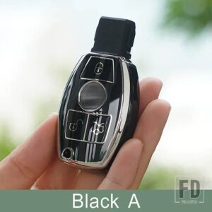 メルセデスベンツ キーケース TPU シェル A B C Eクラス GLK GLA GLC GLR W204 W212 W176 W202 W463 インテリアアクセサリー - A Black