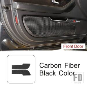 アウディ 車 A8 2004-2012 フロントリアドアアンチキックパネルカバーデカールカーボンステッカートリム装飾インテリアアクセサリー - Front