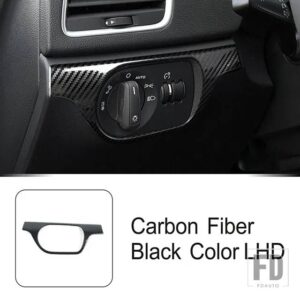 アウディ Q3 2012-2018 コンソールヘッドライトスイッチフレーム装飾トリムカーボンカラーヘッドランプボタンステッカーカーアクセサリー - Carbon Fiber Color