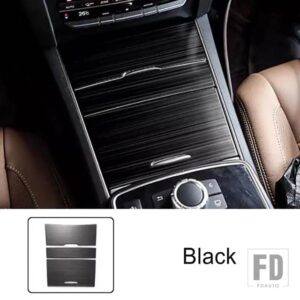 メルセデスベンツ コンソール収納ボックスパネルカバー Eクラスクーペ W207 2014-2016 カーボンパターンステッカーインテリアアクセサリー - Black