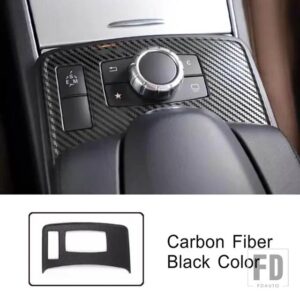 メルセデスベンツ Eクラスクーペ W207 2014-2016 コンソールマルチメディアボタンパネルカバー装飾ステッカーインテリアアクセサリー - Carbon Fiber Black