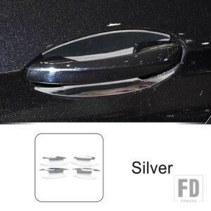 メルセデスベンツ Eクラス W213 2016-2018 ドアハンドルボウルパネルカバートリムカーボンパターンデカール外装カーアクセサリー - Silver