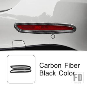 メルセデスベンツ 自動車用 Eクラス W214 2024 リアフォグライトテールランプフレーム装飾トリムストリップ外装オートアクセサリーステッカー - Carbon Fiber Black