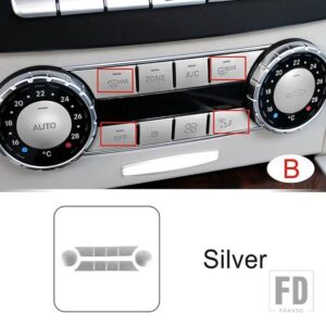 メルセデスベンツ コンソールエアコン CD ボタンカバーステッカー Cクラス W204 2007-2010 GLK X204 2008-2012 インテリアデカール - Model B ZONE