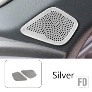 アウディ ドア A ピラーステレオオーディオスピーカーカバースピーカーステンレストリム A3 8Y 2021 2022 インテリアアクセサリーステッカー - Silver