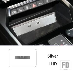 アウディ カーコンソールフロント USB 接続パネルカバー装飾ステッカーカーボンパターントリム A3 2021 LHD ステンレスアクセサリー - Silver