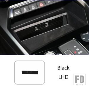 アウディ カーコンソールフロント USB 接続パネルカバー装飾ステッカーカーボンパターントリム A3 2021 LHD ステンレスアクセサリー - Black