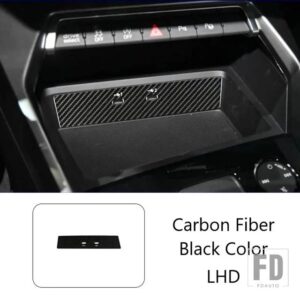 アウディ カーコンソールフロント USB 接続パネルカバー装飾ステッカーカーボンパターントリム A3 2021 LHD ステンレスアクセサリー - Carbon Fiber Black