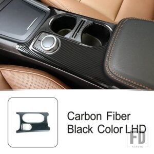 メルセデスベンツ 自動車用 Aクラス W176 CLA C117 GLA X156 2013-2018 ギアアームレストボックス水カップホルダーパネルフレームカーボンパタ - Carbon Fiber Black