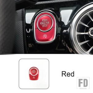 メルセデスベンツ A B クラス GLB X247 GLA G247 2020-21 コンソールエンジンスタートストップボタンカバースパンコールカーアクセサリー装飾 - Red