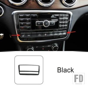 メルセデスベンツ Aクラス W176 GLA X156 CLA C117 2013-2018 コンソール CD パネルフレーム装飾カーボンパターントリムカーアクセサリー - Black